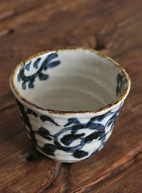 日本进口唐草手工咖啡杯茶杯