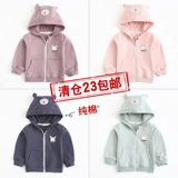 Детская хлопковая куртка с молнией с капюшоном, в западном стиле