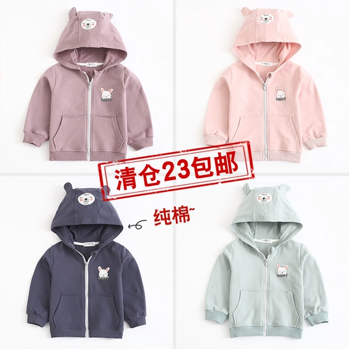 Детская хлопковая куртка с молнией с капюшоном, в западном стиле