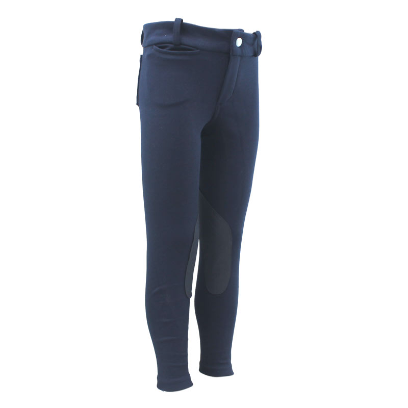 儿童青少年马术马裤男女中大童骑马打底裤子靴裤棉藏青色