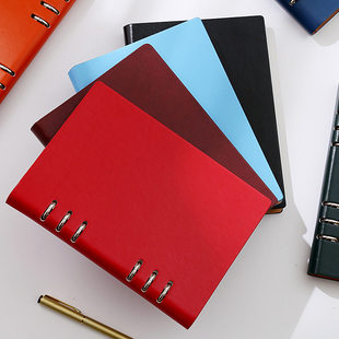 个性超厚加厚a5活页本b5镂空搭扣活页本子商务简约会议活页笔记本