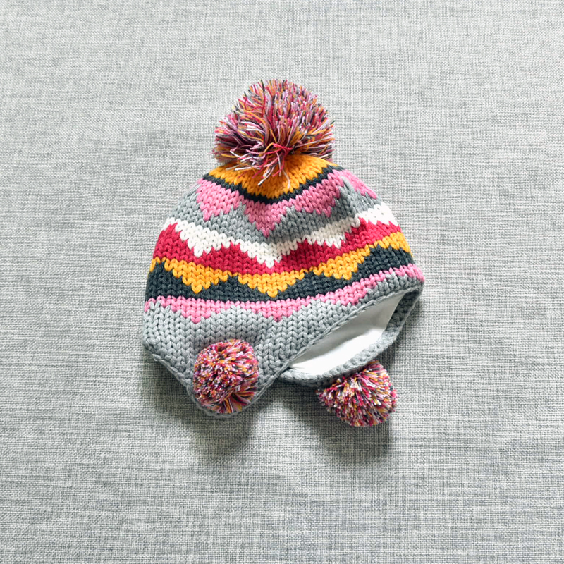 冬季保暖针织女童婴幼儿护耳帽子