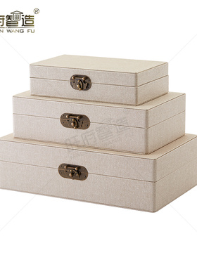 轻奢新中式风样板间卧室桌面装饰