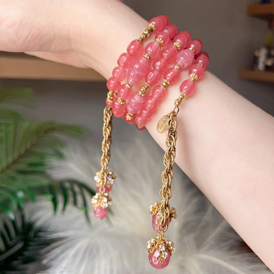 Vintage Miriam Haskell罕见古董琉璃50S 绕圈手链 英国现货