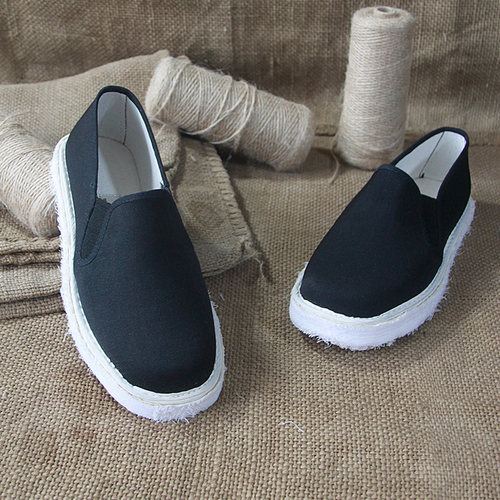 原生态加厚毛边千层底布鞋男