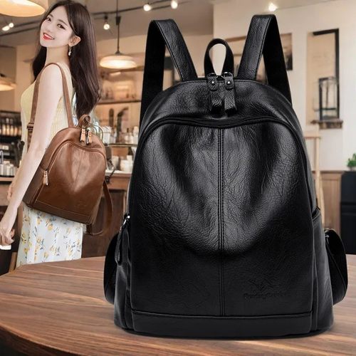 大容量双肩包女2026新款百搭嶝丽袋鼠推荐多功能休闲简约软皮背包