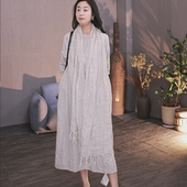 东倪MF 86A22826 雨露亚麻极简百搭流苏禅意麻本原色围巾披肩