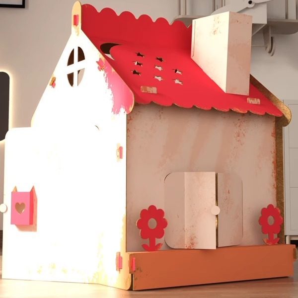 儿童纸箱花园小屋瓦楞纸板DIY玩具房子模型手工制作纸壳拼装涂鸦,玩具/童车/益智/积木/模型,过家家玩具,淘宝优惠券,粉丝福利购,淘宝优惠卷