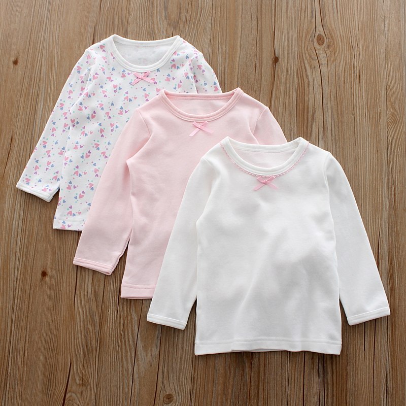 三件装儿童秋季纯棉秋衣内衣女童宝宝中大童长袖T恤睡衣打底上衣,童装/婴儿装/亲子装,T恤,淘宝优惠券,粉丝福利购,淘宝优惠卷