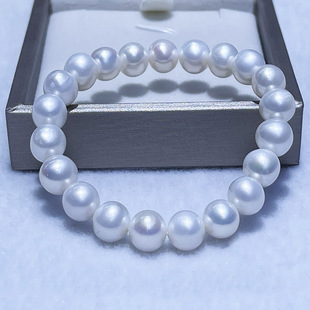 诸暨淡水无核大点位8 百搭女士节日礼物 9mm圆珠手串时尚