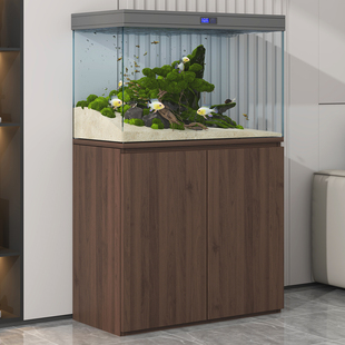 水草缸底柜 超白缸底柜 小米专用鱼缸柜 客厅屏风柜 实木鱼缸底柜