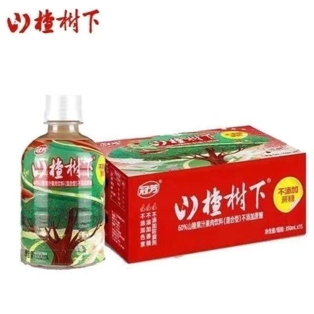 冠芳山楂树下无蔗糖350ml/1.25升果汁开胃消食饮品0蔗糖果肉饮料