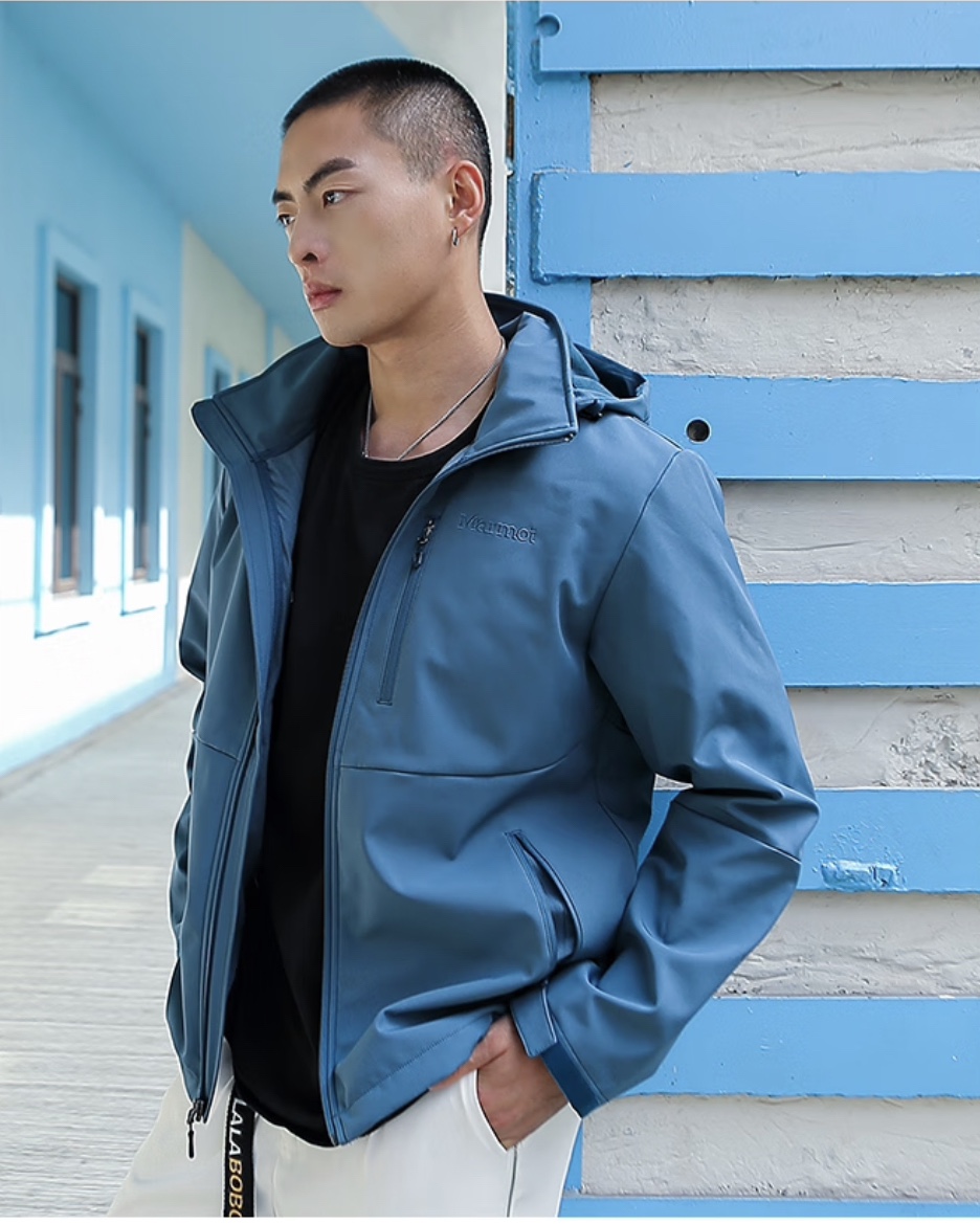 M1国行正品！marmot户外春秋徒步防水透气软壳衣保暖加绒加厚夹克