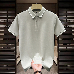 男短袖 冰丝半袖 夏季 新款 体恤 商务休闲凉感T恤2026春季 翻领POLO衫