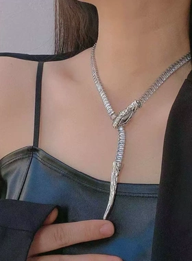 满钻闪闪发光可调节蛇骨水钻项链