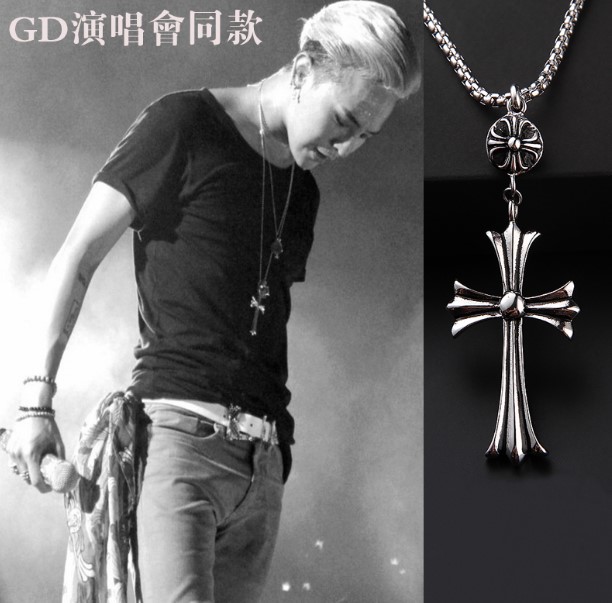 复古长款项链挂件十字架吊坠