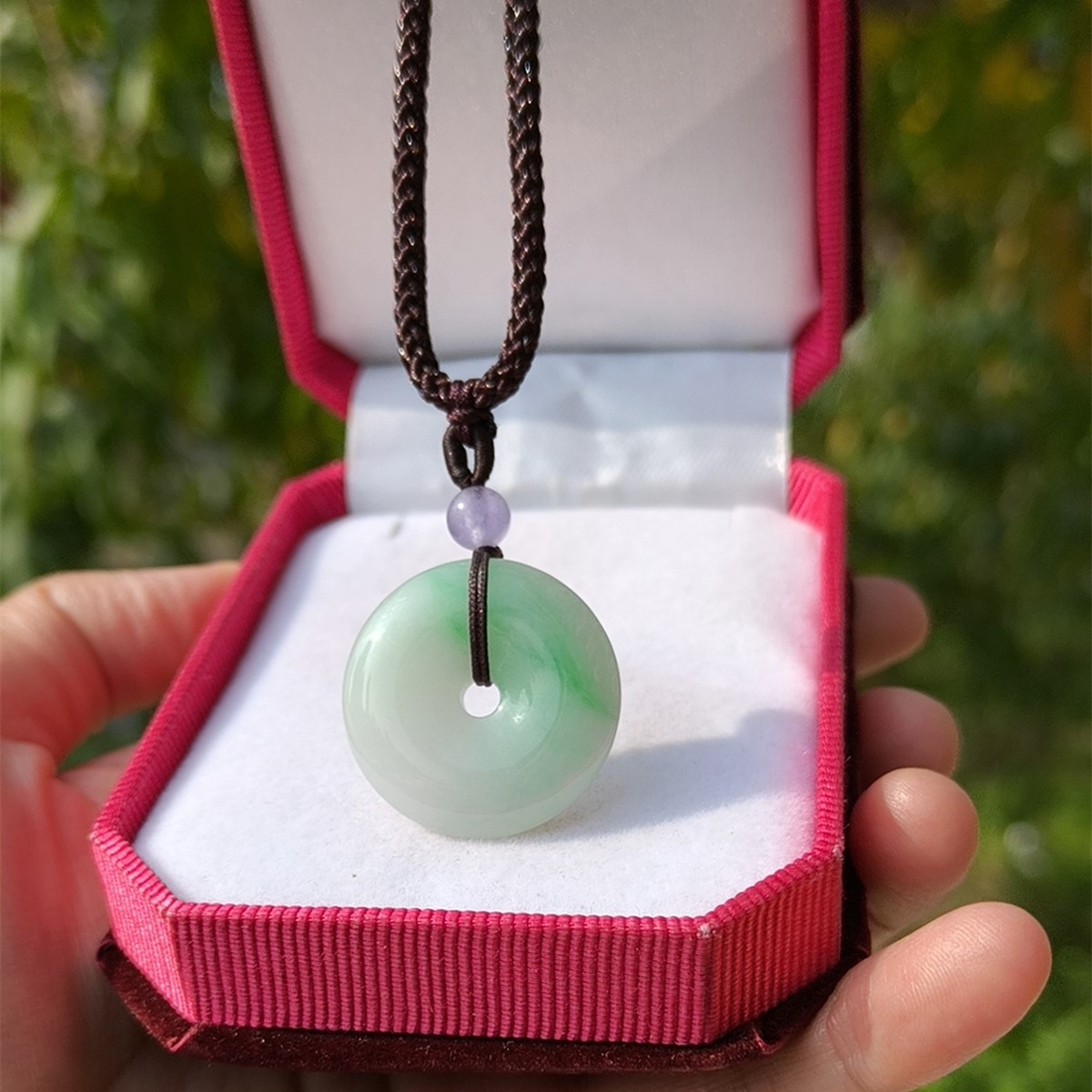 心玉行天然翡翠平安扣吊坠男女款