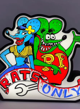 RatFink老鼠芬克卡通形象礼品灯创意桌面壁挂led可充电氛围灯