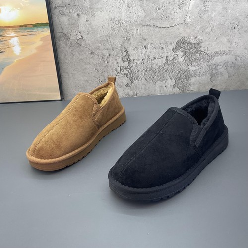 圆头套脚绒里雪地靴男棉鞋中老年