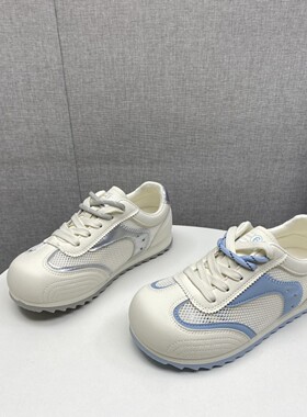 2026春季新款撤柜断码圆头系带韩版平底学院风德训鞋跑步运动女鞋