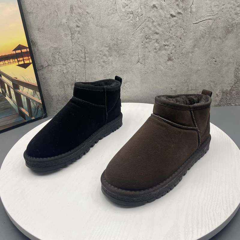 2025新款冬季撤柜断码处理男靴圆头套筒加绒加厚保暖男雪地靴棉靴