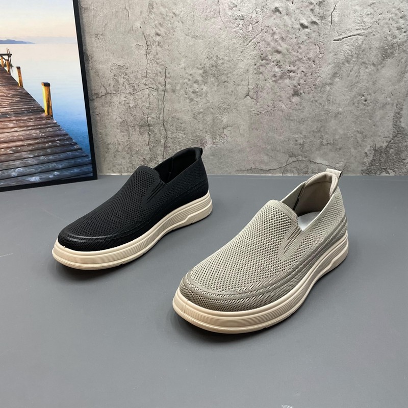 男鞋夏季透气飞织网面休闲黑色运动鞋一脚蹬厚底轻便老人针织布鞋,流行男鞋,时尚休闲鞋,淘宝优惠券,粉丝福利购,淘宝优惠卷