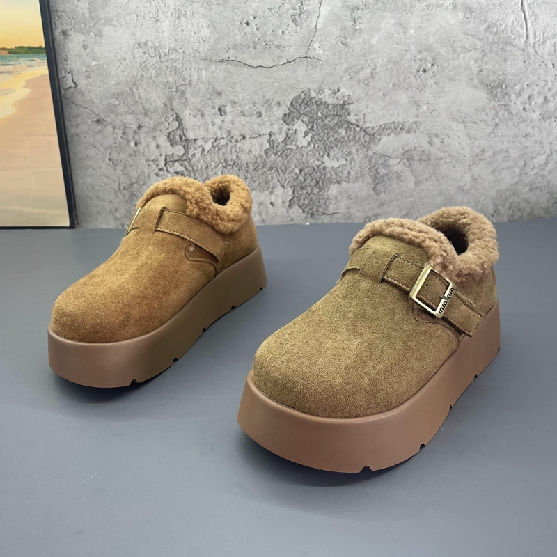 复古勃肯鞋2025撤柜断码秋冬季新款女鞋厚底时尚百搭加绒女棉鞋