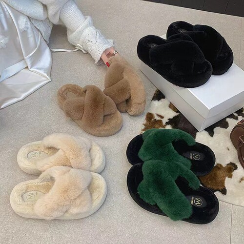 厚底增高兔毛外穿毛毛鞋拖鞋女鞋