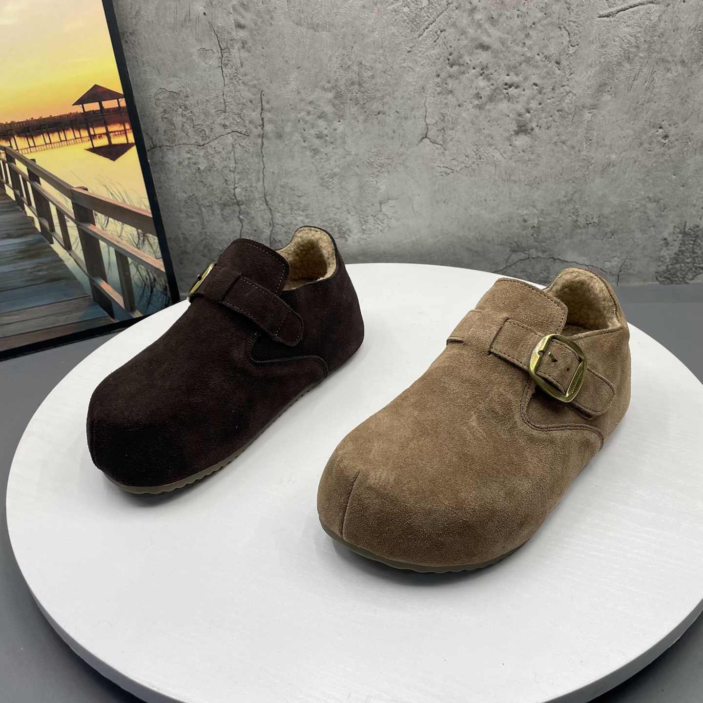 复古内增高加绒保暖棉鞋2025撤柜断码秋冬季新款牛绒女鞋勃肯鞋