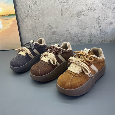 厚底德训鞋女款2025新款冬季爆款加绒加厚保暖运动休闲板鞋子女鞋