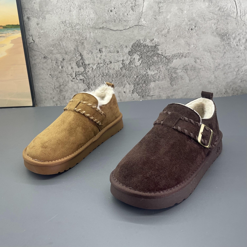 2025撤柜断码冬季新款女鞋圆头套脚复古加绒保暖勃肯鞋雪地女棉鞋