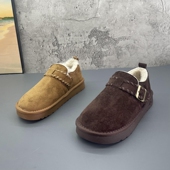 雪地女棉鞋 2025撤柜断码 女鞋 圆头套脚复古加绒保暖勃肯鞋 冬季 新款