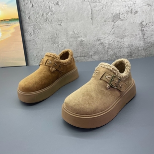 女棉鞋 2025新款 厚底复古加绒保暖魔术贴勃肯鞋 处理冬季 撤柜断码