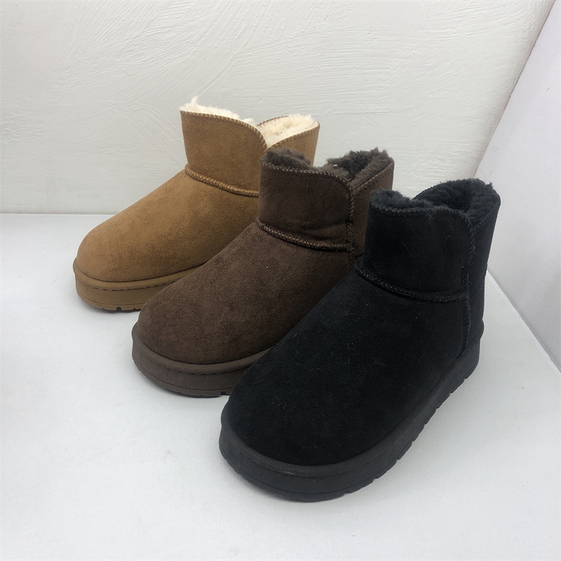 时尚百搭加绒保暖雪地靴2025新款撤柜断码处理冬季套筒大棉短靴