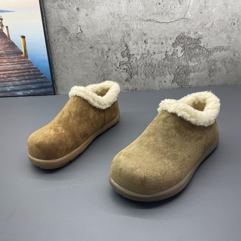 2025撤柜断码秋冬季新款女鞋绒面加绒保暖勃肯鞋防滑懒人女棉鞋