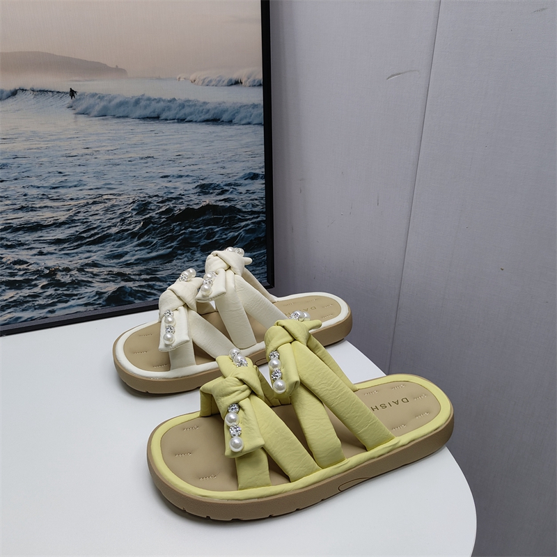 商场撤柜断码2025夏季新款平底外穿蝴蝶结洋气百搭时尚休闲女拖鞋