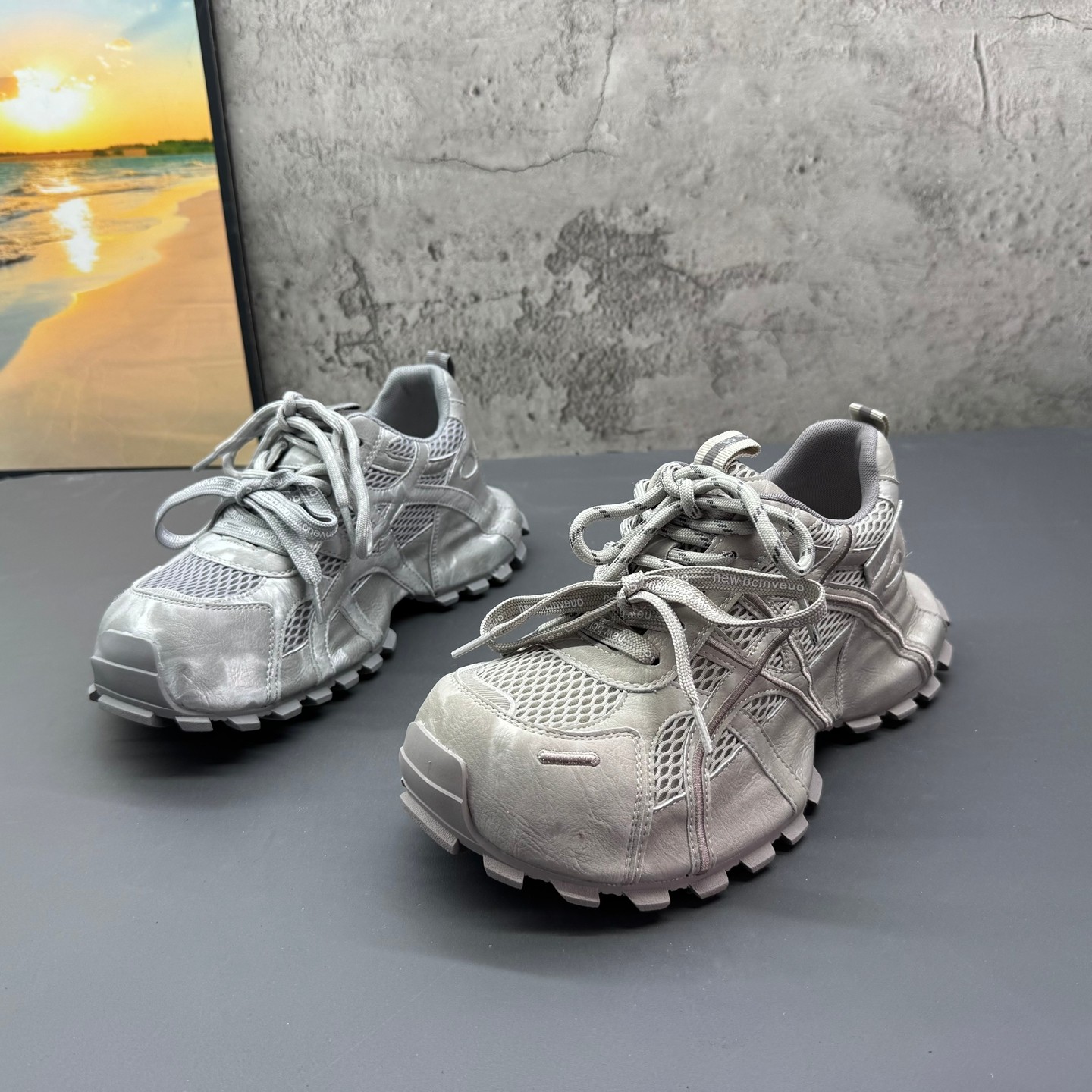 学院风厚底韩版老爹鞋2026春季新款撤柜断码真皮网面透气运动女鞋,女鞋,时尚休闲鞋,淘宝优惠券,粉丝福利购,淘宝优惠卷