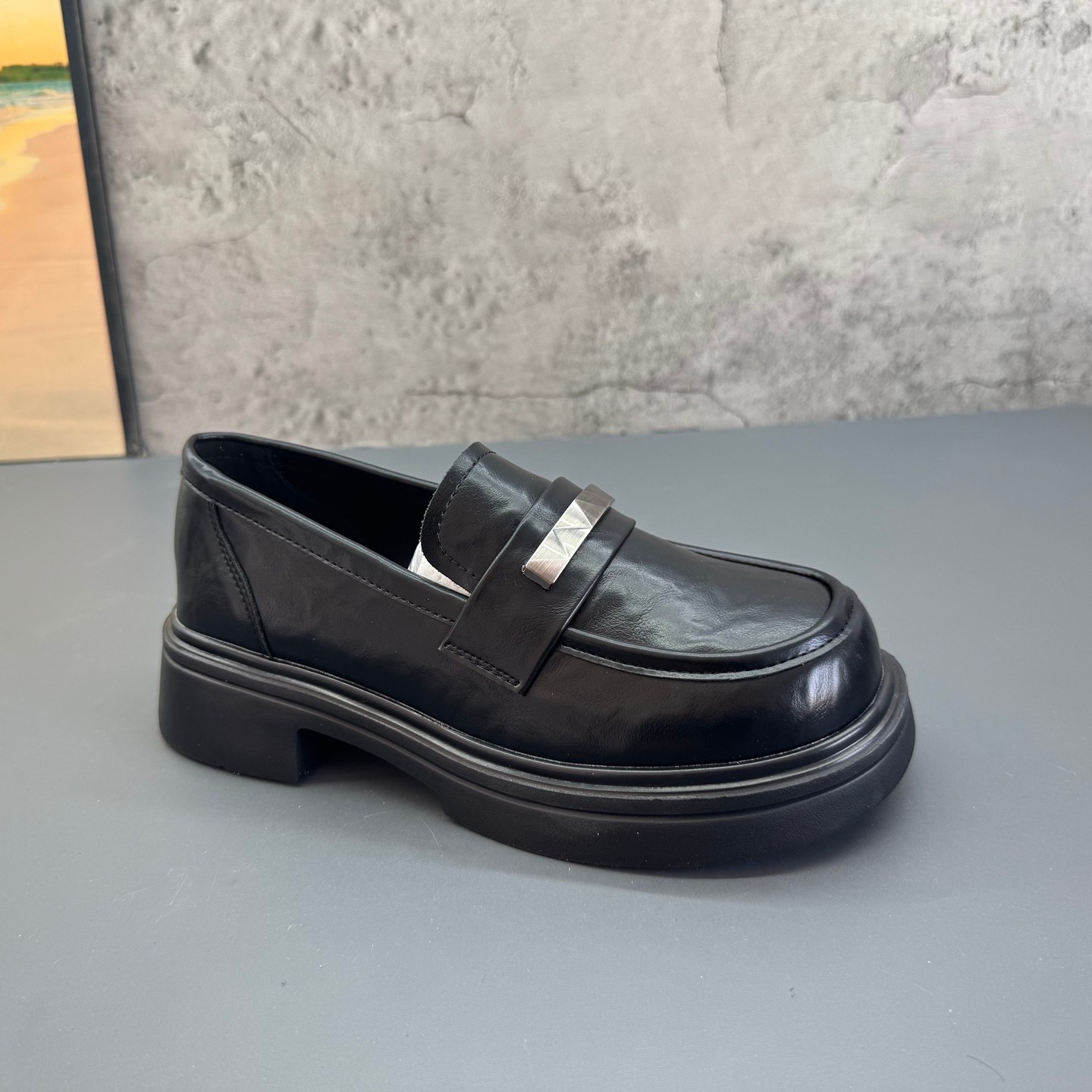 2026春季新款撤柜断码新款圆头通勤粗跟中跟黑色英伦乐福鞋女单鞋,女鞋,乐福鞋（豆豆鞋）,淘宝优惠券,粉丝福利购,淘宝优惠卷