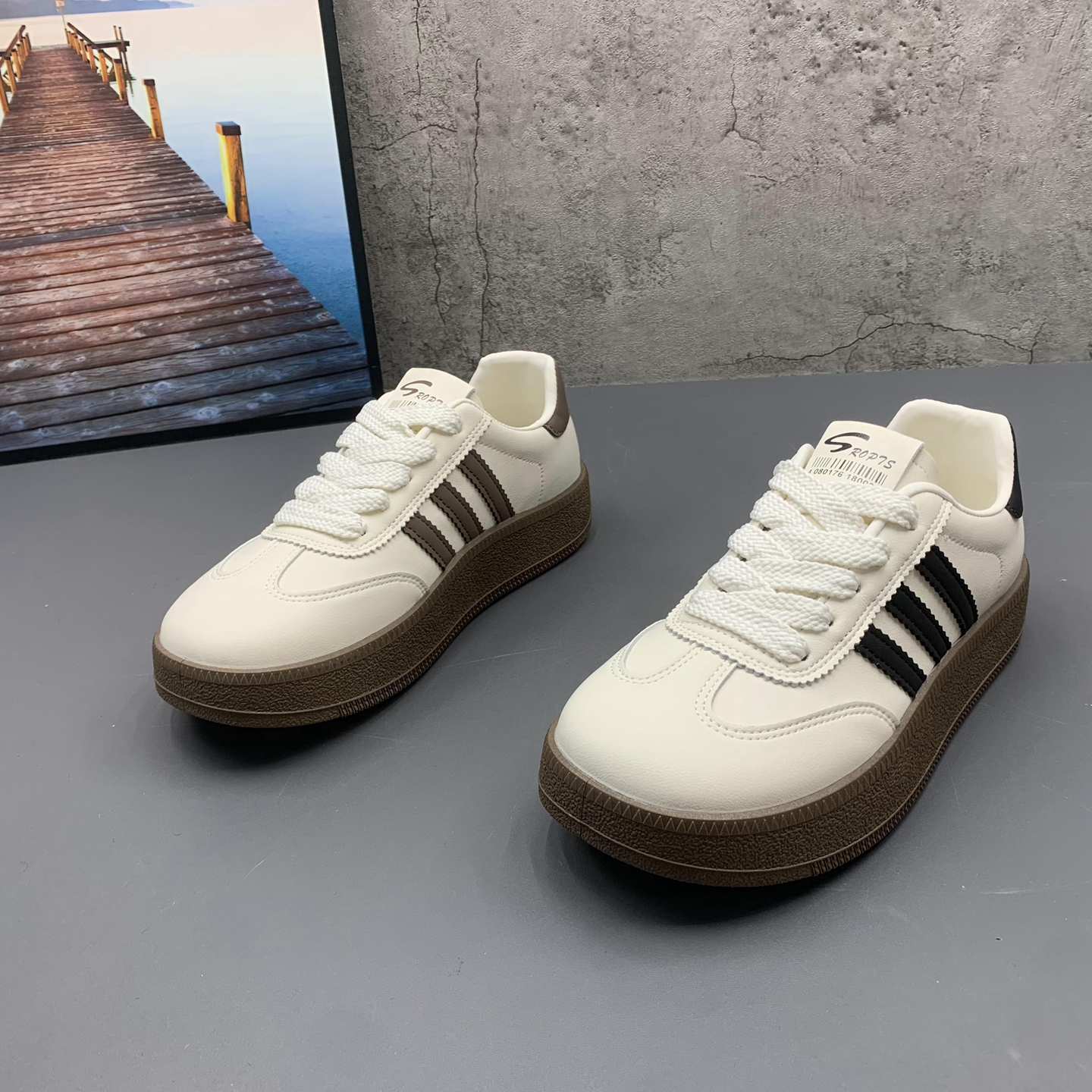 阿甘鞋女鞋子2025新款爆款秋季运动休闲板鞋百搭小白鞋厚底德训鞋