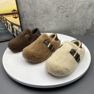新款 女鞋 撤柜断码 轻便内增高保暖毛毛鞋 圆头套脚勃肯鞋 2025秋冬季