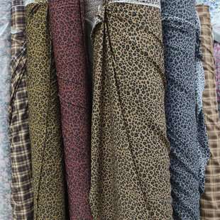 新款豹纹印花服装布料做发圈发带肥肠圈网红饰品衬衫连衣裙裤面料