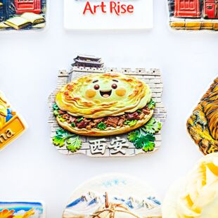 陕西西安肉夹馍城门冰箱贴立体磁性贴冰箱磁吸好物家居装饰纪念品