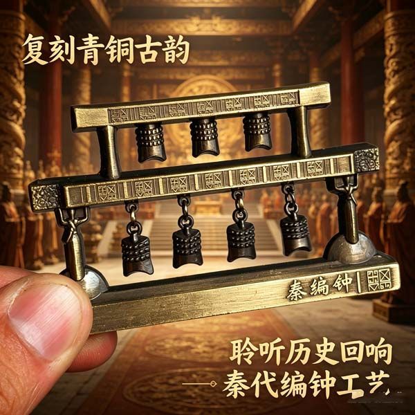 冰箱贴 文创金属冰箱贴秦编钟礼盒包装博物馆精美工艺纪念收藏品