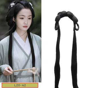 唐宫侍女假发明制汉服造型软发包蝴蝶结发髻唐风襦裙表演软底发箍