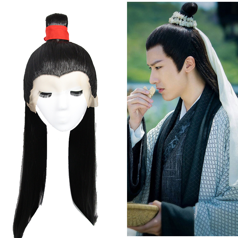 古风汉服黑色美人尖假发头套
