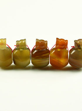 天然玛瑙佛珠三通手串配饰玉吊坠