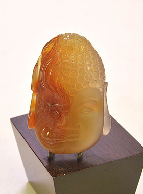 天然玛瑙俏色精雕男女士百搭款项坠一念之间佛吊坠钥匙扣手机挂饰