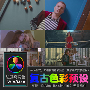 达芬奇复古色彩预设RESOLVE16 Vintage Color怀旧色彩预设ae/fcpx