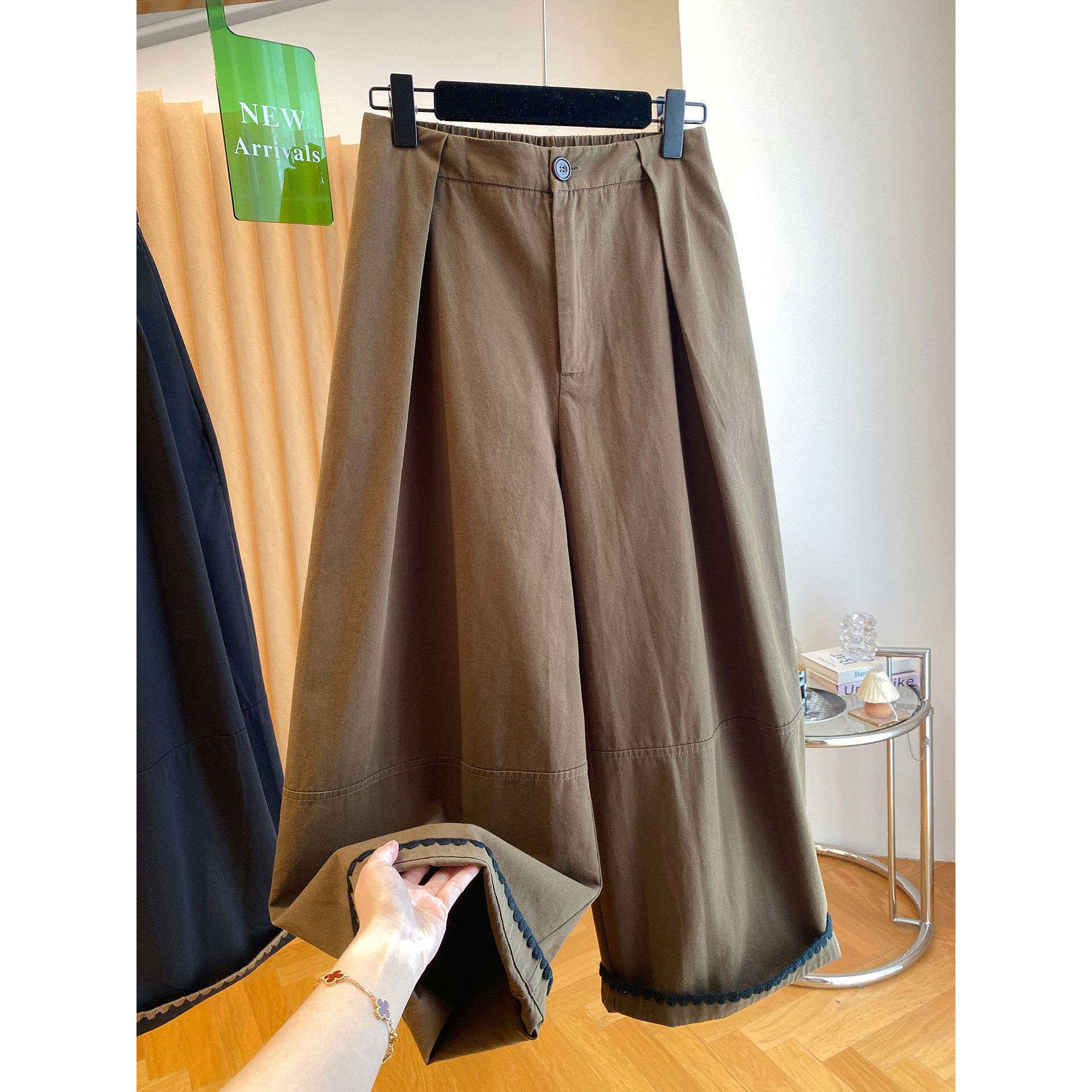 复古咖色阔腿西装裤女宽松独特别致直筒裤长裤子春新款高腰休闲裤,女装/女士精品,休闲裤,淘宝优惠券,粉丝福利购,淘宝优惠卷