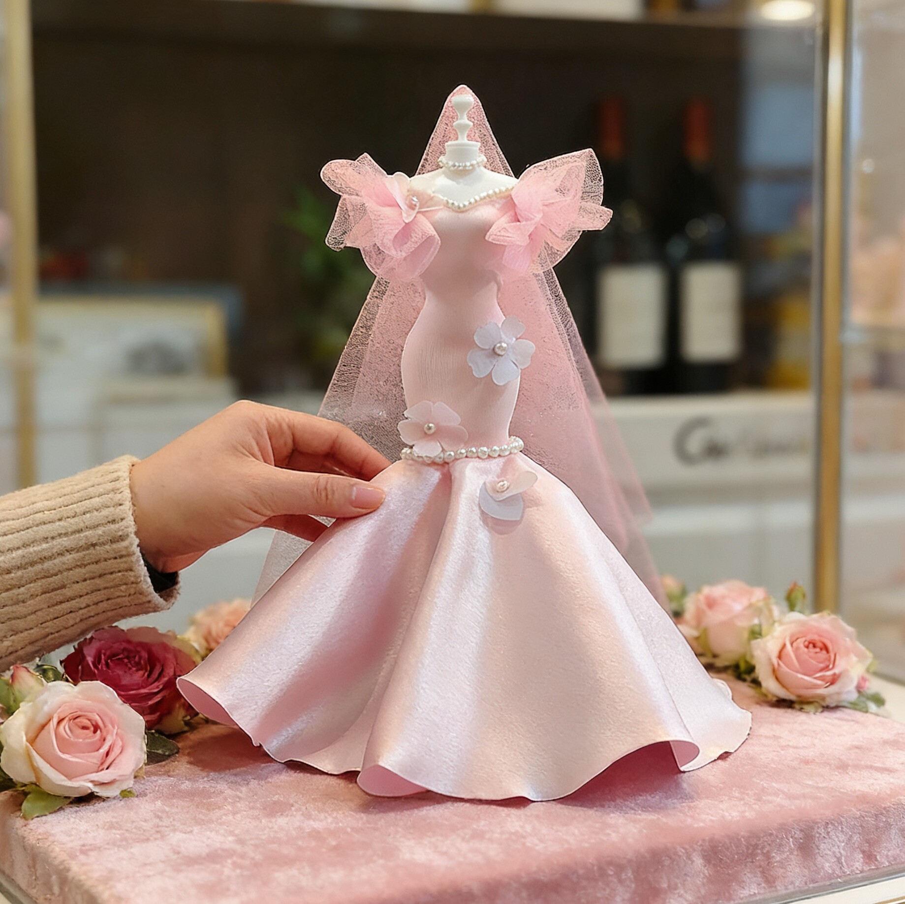 手工少女心婚纱模型摆件礼物